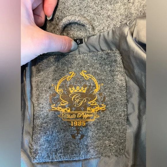 Chilli Pepper Wool Blend Double Breasted Jacket with Waist tie size small - Picture 4 of 5